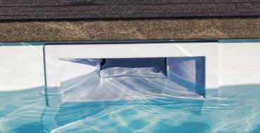above ground pool overflowing from rain