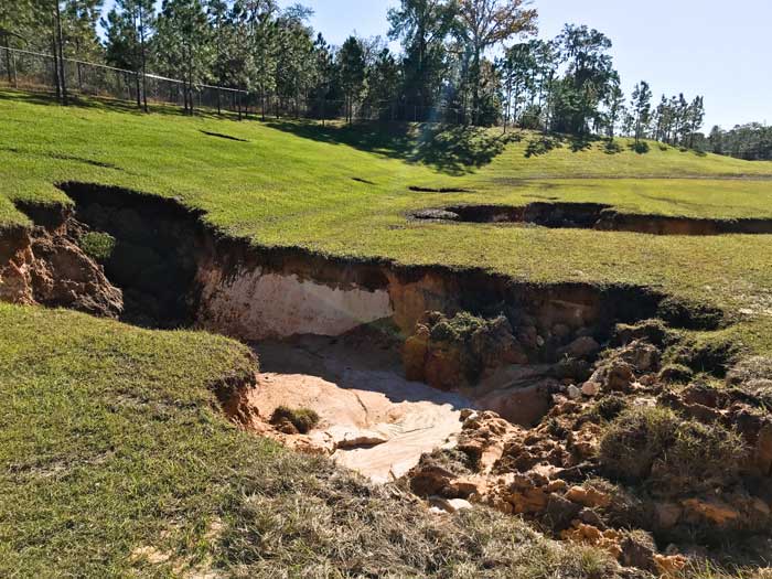 Sinkhole forming in Florida