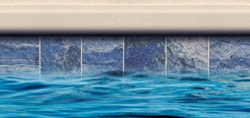 Pool Construction Waterline Tile: Jupiter Blue